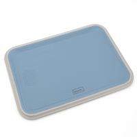 Доска кухонная прямоугольная пластиковая с силиконом Lessner Sky Blue 38,3х33х1,2см [10313]