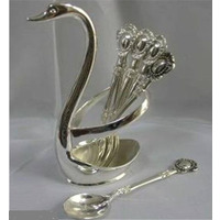 Набор чайных ложек в подставке Lessner Silver Collection "Лебедь" 6 шт.