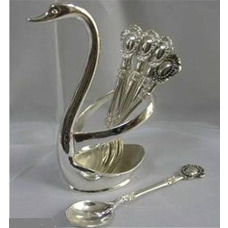 Набор чайных ложек в подставке Lessner Silver Collection "Лебедь" 6 шт.